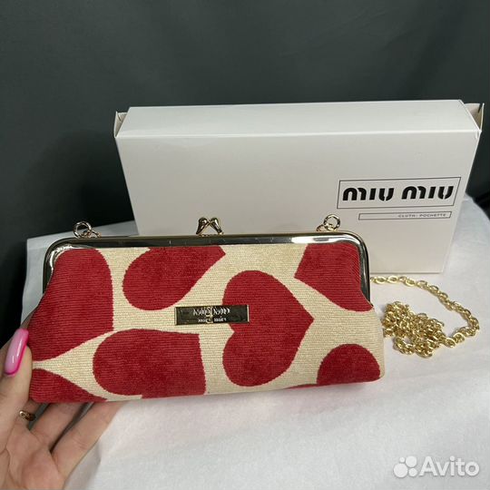 Клатч Miu Miu сердце косметичка