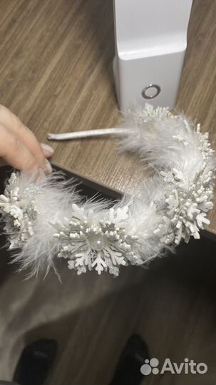 Ободок снежинка для девочки