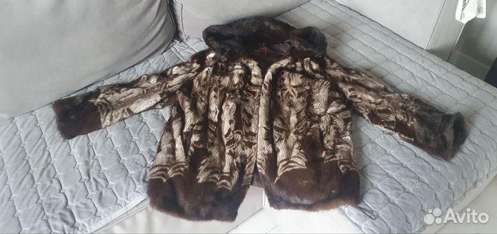 Шуба норковая с капюшоном