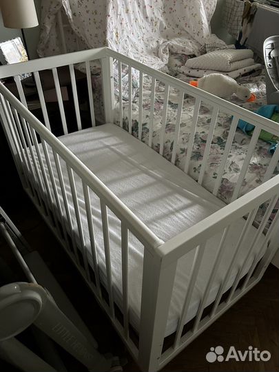 Кроватка для новорожденных rant 120x60 с маятником