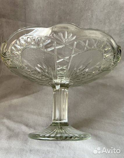Ваза для фруктов на ножке хрусталь СССР