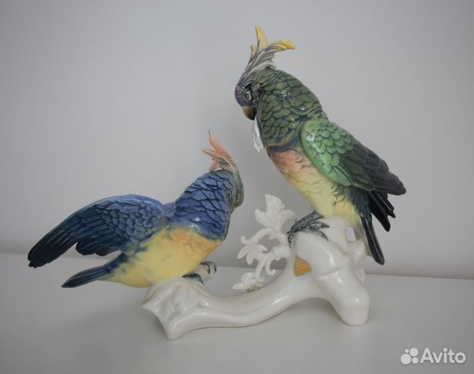 Фарфоровая статуэтка Попугаи Какаду Карл Енс