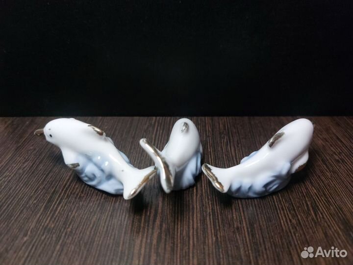 Набор керамических статуэток дельфины
