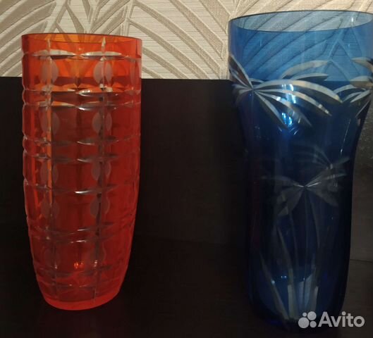 Вазы из цветного стекла СССР