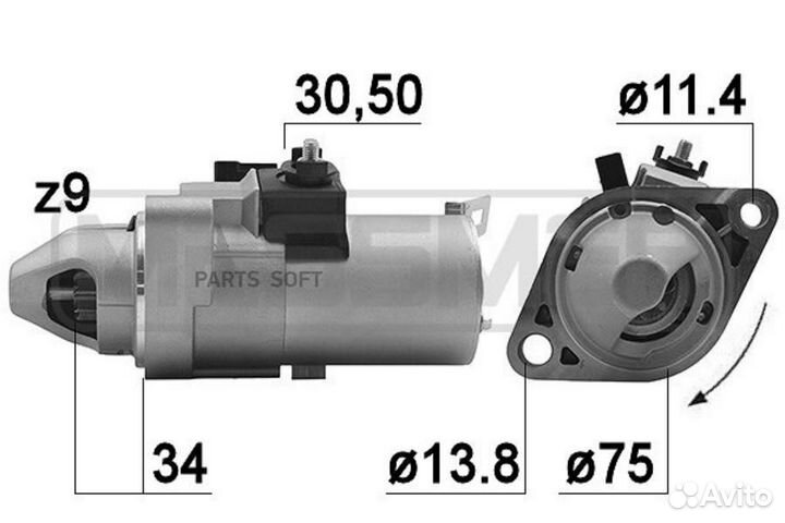 ERA 220988 220988 Стартер\ honda CR-V III 2.4 1.6kw