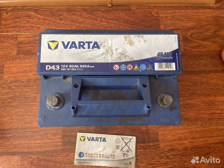 Аккумулятор Varta D43 12V 60Ah 540A