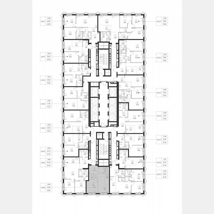1-к. квартира, 40,8 м², 20/59 эт.