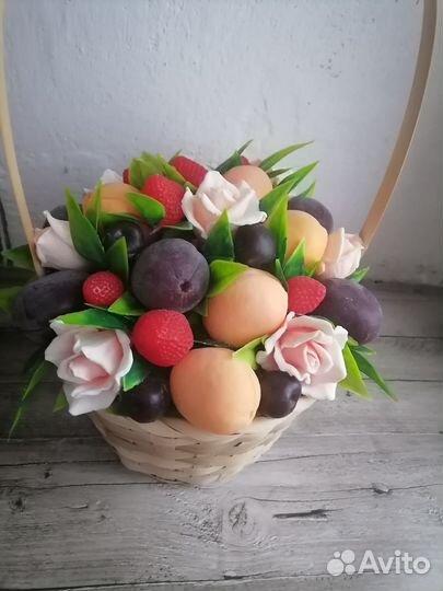 Мыло ручной работы корзина с фруктами