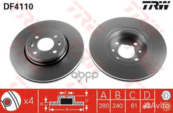 Диск тормозной перед DF4110 TRW