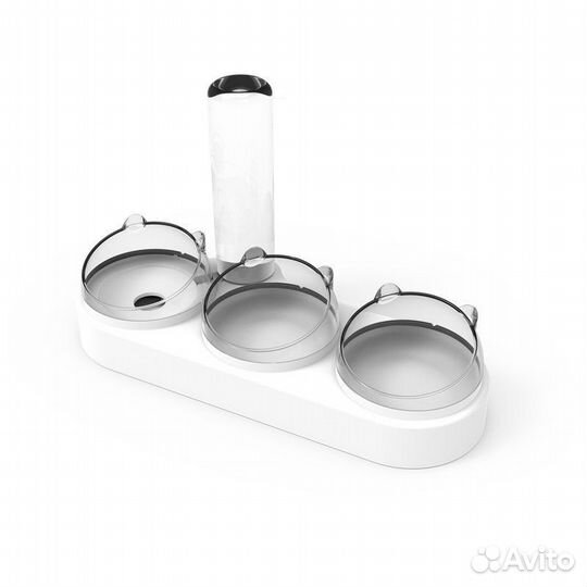 Тройная миска с автопоилкой для кошек