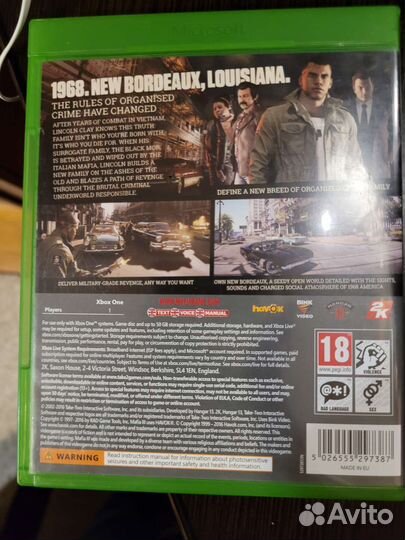Игра Mafia 3 для приставки xbox one