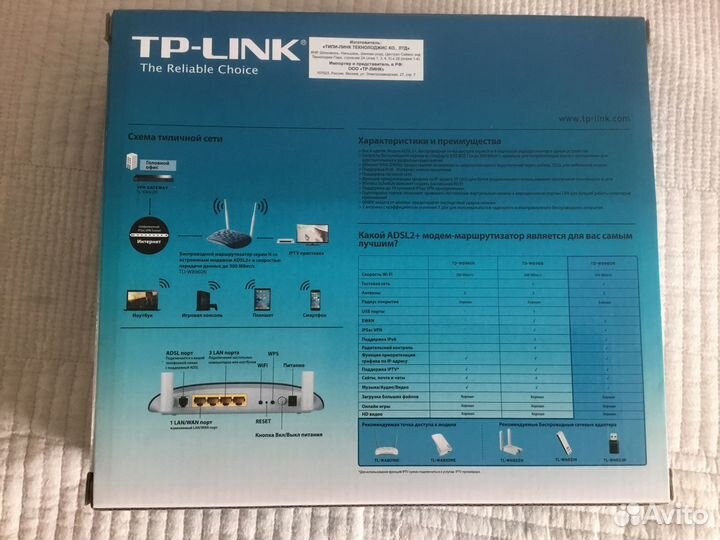 N300 Wi-Fi роутер с adsl2+ модемом