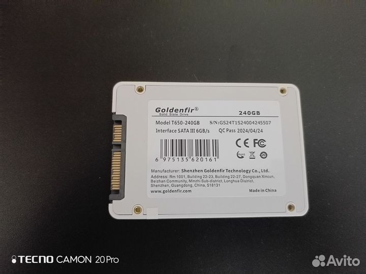 SSD Goldenfir 240gb новый