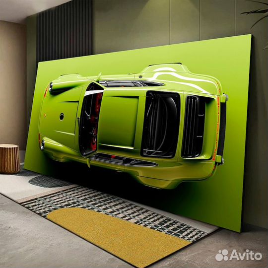 Современная картина на холсте Порш в интерьер, бар