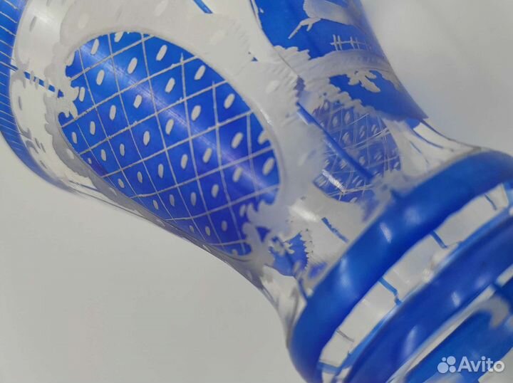 Ваза -кубок Богемия цветное стекло