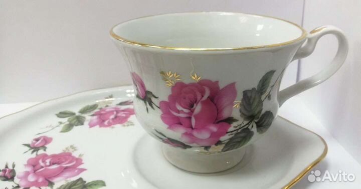 Чайная пара Дулево, роза