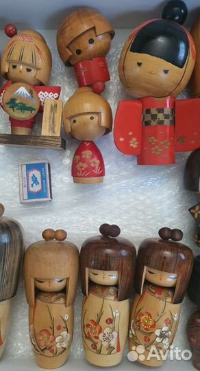 Большие старинные кокеши,японские куклы