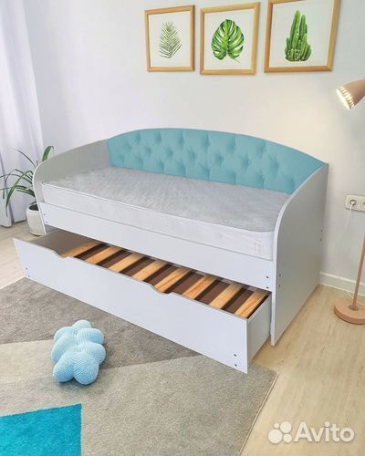Кровать от 2х лет трансформер мягк спинка лдсп