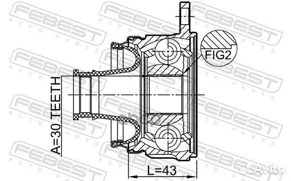 Шрус карданного вала 30X 0411KB4SHA Febest