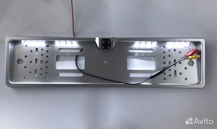 Камера заднего вида на рамке серебро 4 LED PRO