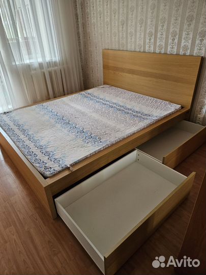 Кровать двухспальная 160 200 IKEA Малм