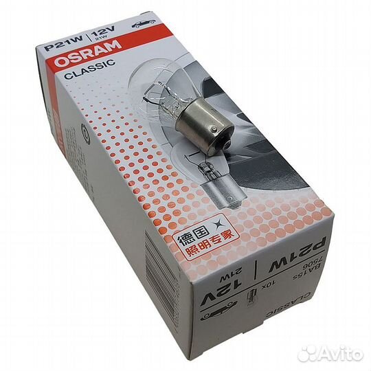 Osram Лампа P21W 12V-21W (BA15s) original line 750