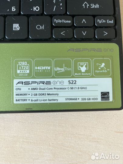 Нетбук acer aspire one 522