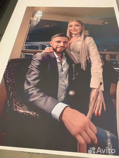 Портрет по фото на холсте