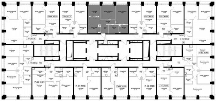 2-к. квартира, 65,6 м², 37/55 эт.