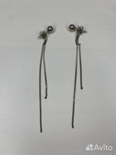 Серьги пусеты серебро