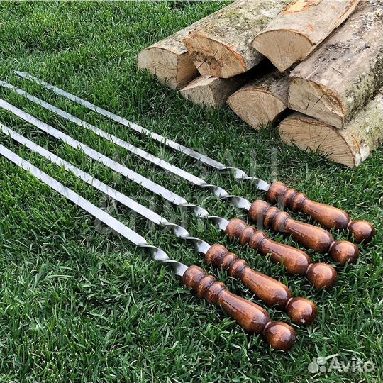 Шампуры с деревянной ручкой