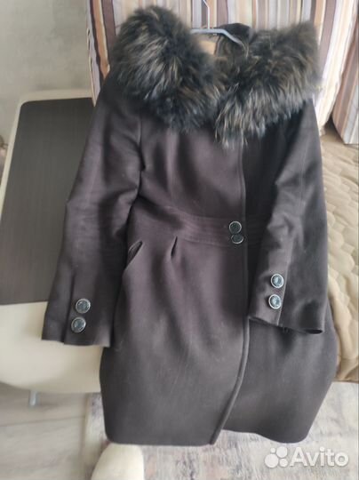 Пальто женское зимнее с мехом 44