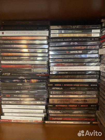 Коллекция дисков CD и DVD метал-рок исполнителей