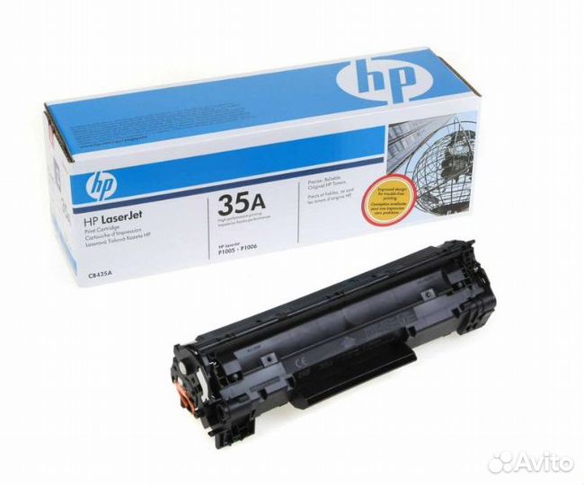 HP CB435A (35A) картридж черный (синий дизайн)