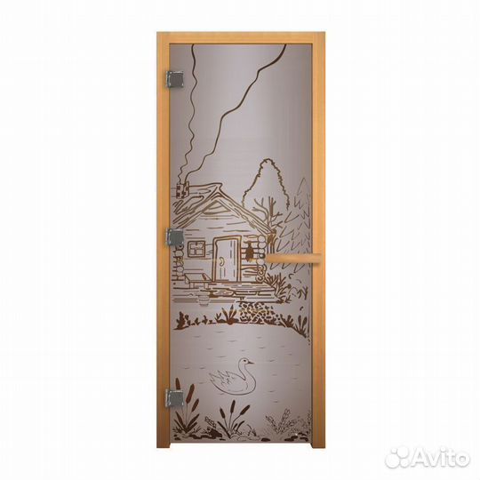 Стеклянная дверь для бани и сауны 1900х700мм