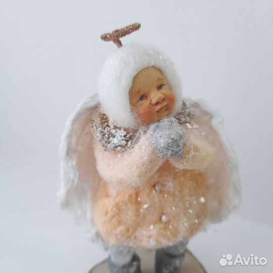 Ватная игрушка на ёлку. Ангелок