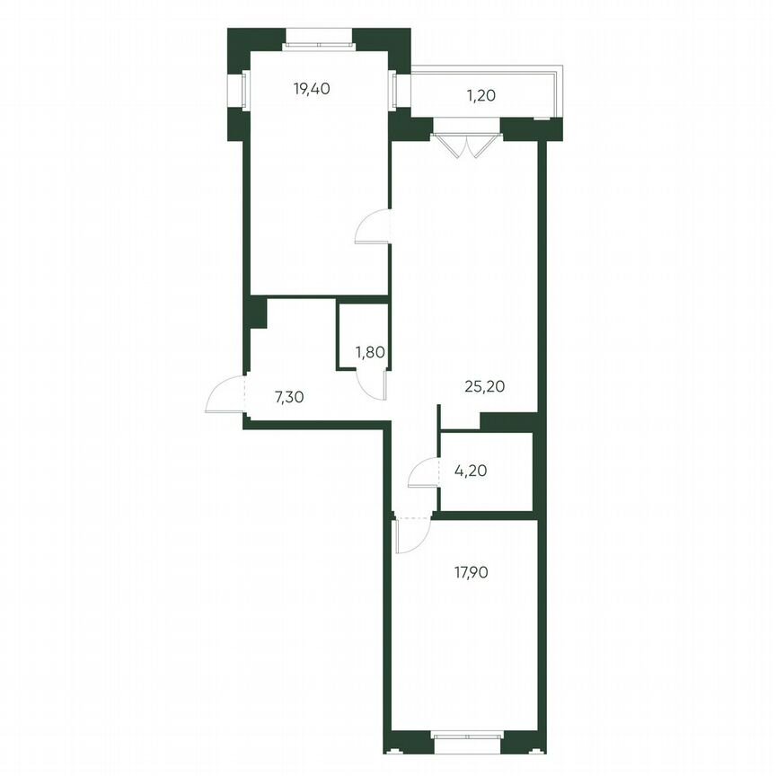 2-к. квартира, 77 м², 5/9 эт.