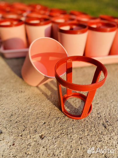 Многоразовые горшки для рассады с поддонами