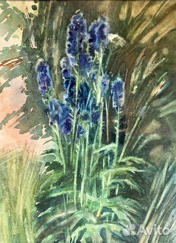 Картина акварелью Цветы для интерьера