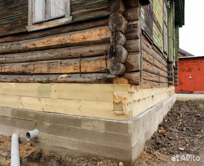 Замена венцов, лаг, подъем дома Ремонт пола
