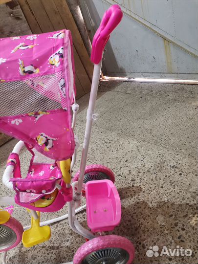 Детский велосипед с родительской ручкой с качалкой