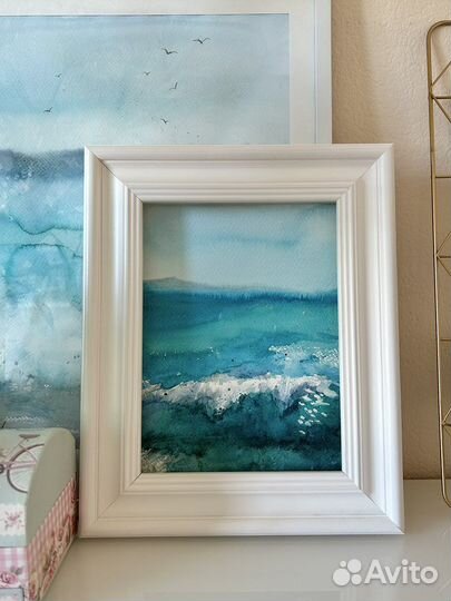 Море картина акварель