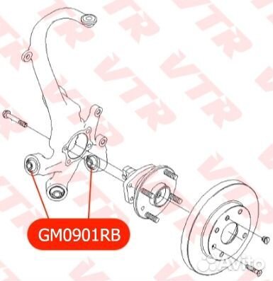 Плавающий сайлентблок цапфы задней подвески