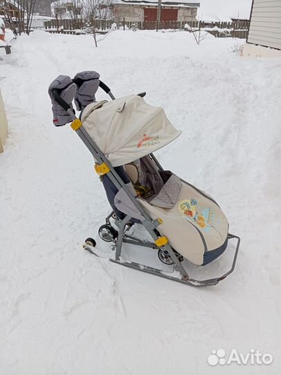 Санки коляска с колесиками
