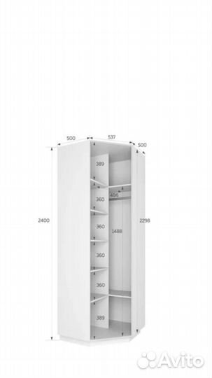 Угловой шкаф с зеркалом,новый