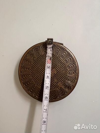 Пудреница латунь СССР винтаж без утрат