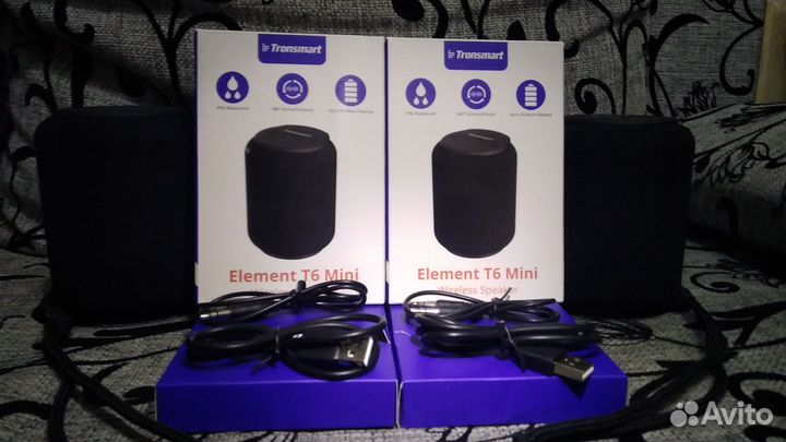 Колонки Т6 портативные 2 пары