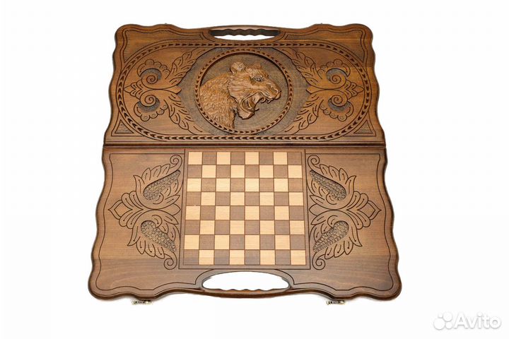 Нарды резные Яванский тигр 61 х 66 см бук Армения 62347