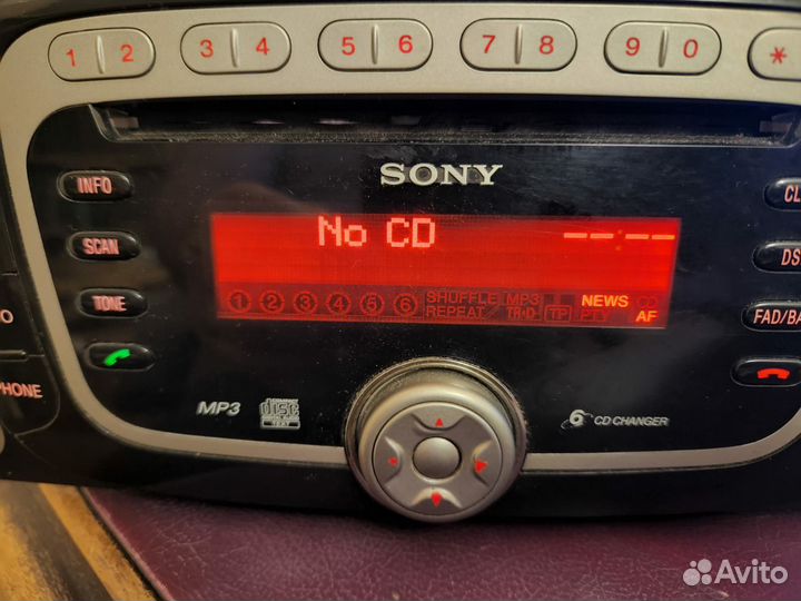 Магнитола Sony Ford овал на 6 дисков