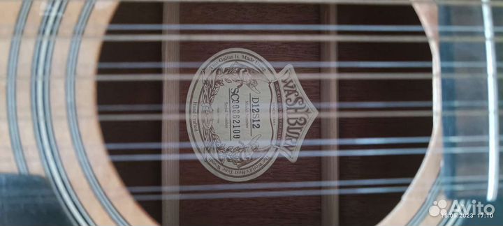 Акустическая гитара washburn s12,12 струн